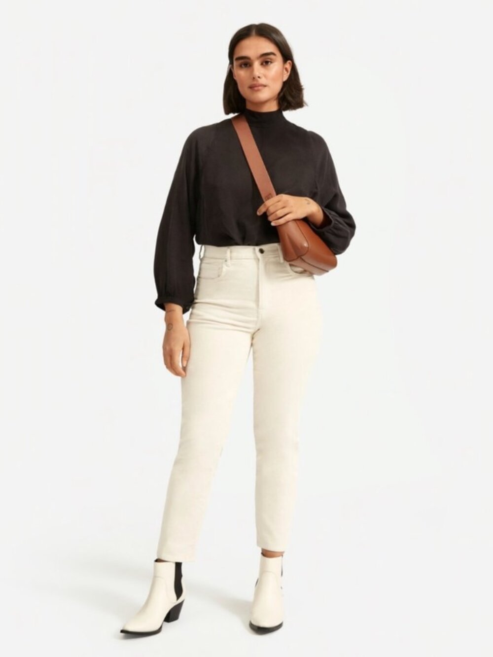 EVERLANE | Women's | Baby Cord Cheeky Crop Pants | Cream | Size 26